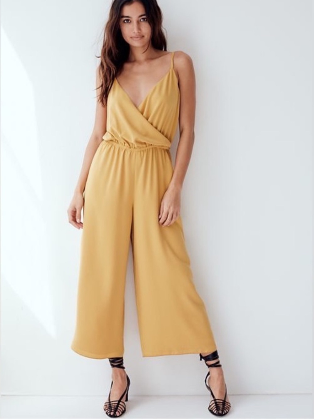 Wilfred Mustard Yellow V-Neck Wide-Leg Jumpsuit